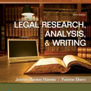 Legal Research, Analysis, and Writing, 6th Edition